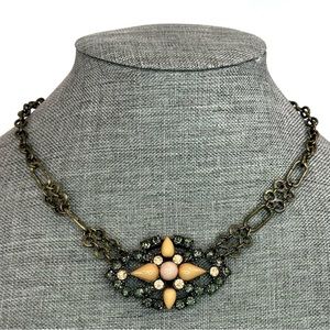 Anthropologie Vintage Look Peach Star Center Necklace